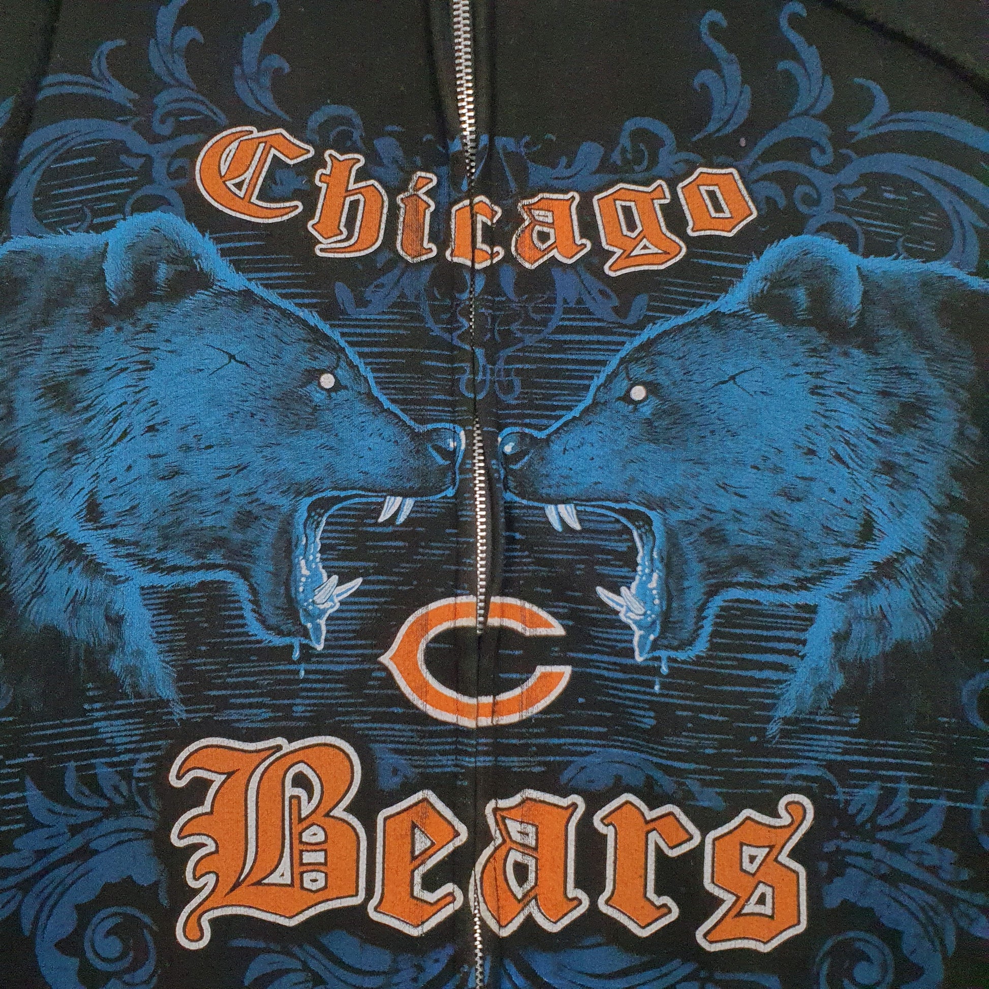 Mens Black NFL Chicago Bears Full Zip Jumper