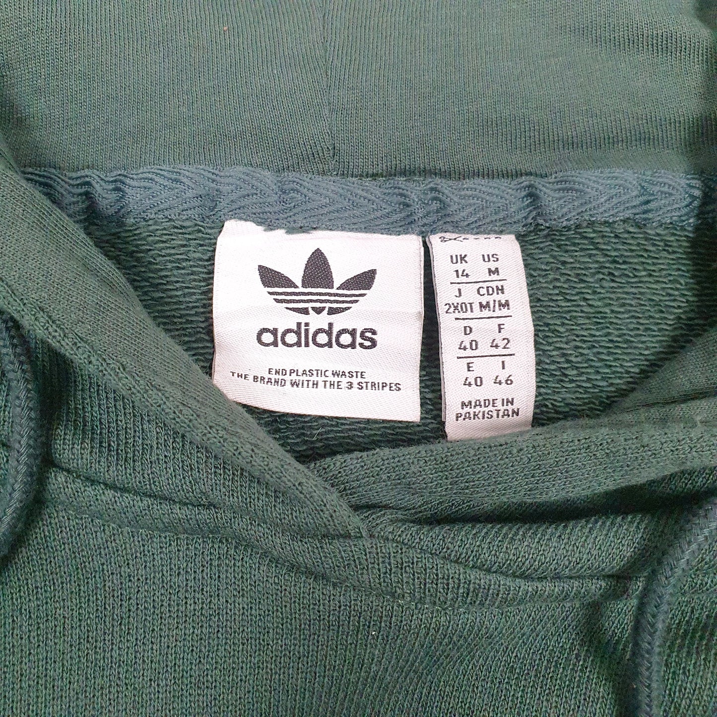 Womens Green Adidas Spellout Hoodie Jumper