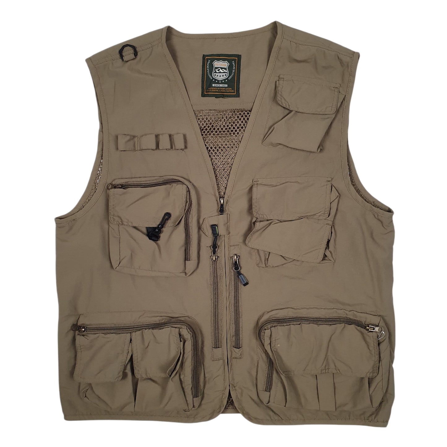 Mens Grey Outdoor Hunting Fishing Utility Vest  Coat