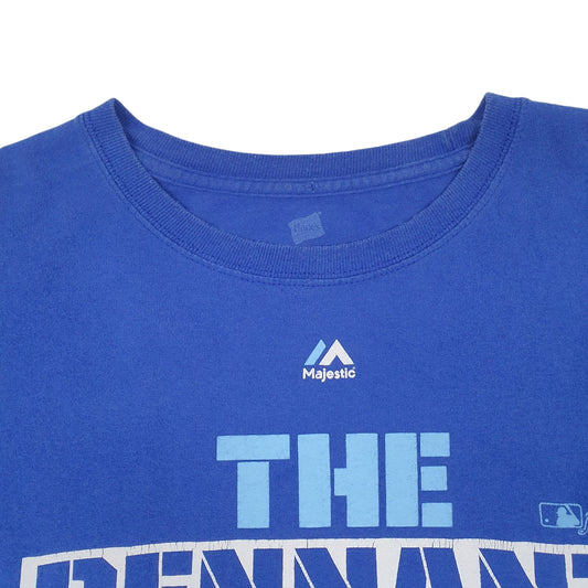 Mens Blue Majestic Pennant  T Shirt