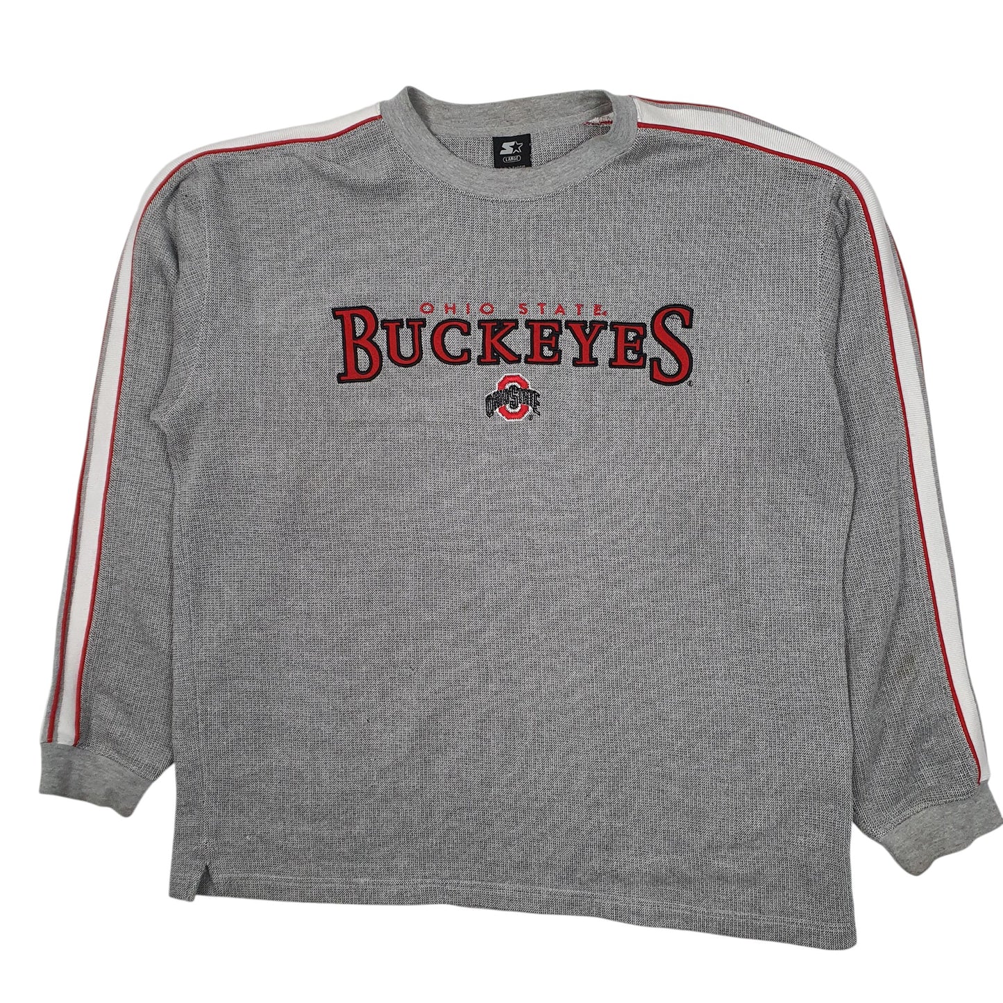 Mens Grey Starter Ohio State Buckeyes Crewneck Jumper