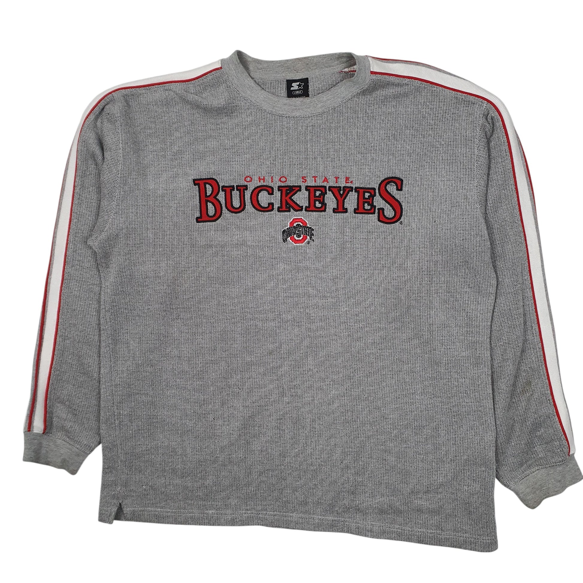 Mens Grey Starter Ohio State Buckeyes Crewneck Jumper