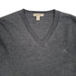 Mens Grey Burberry  V Neck Jumper