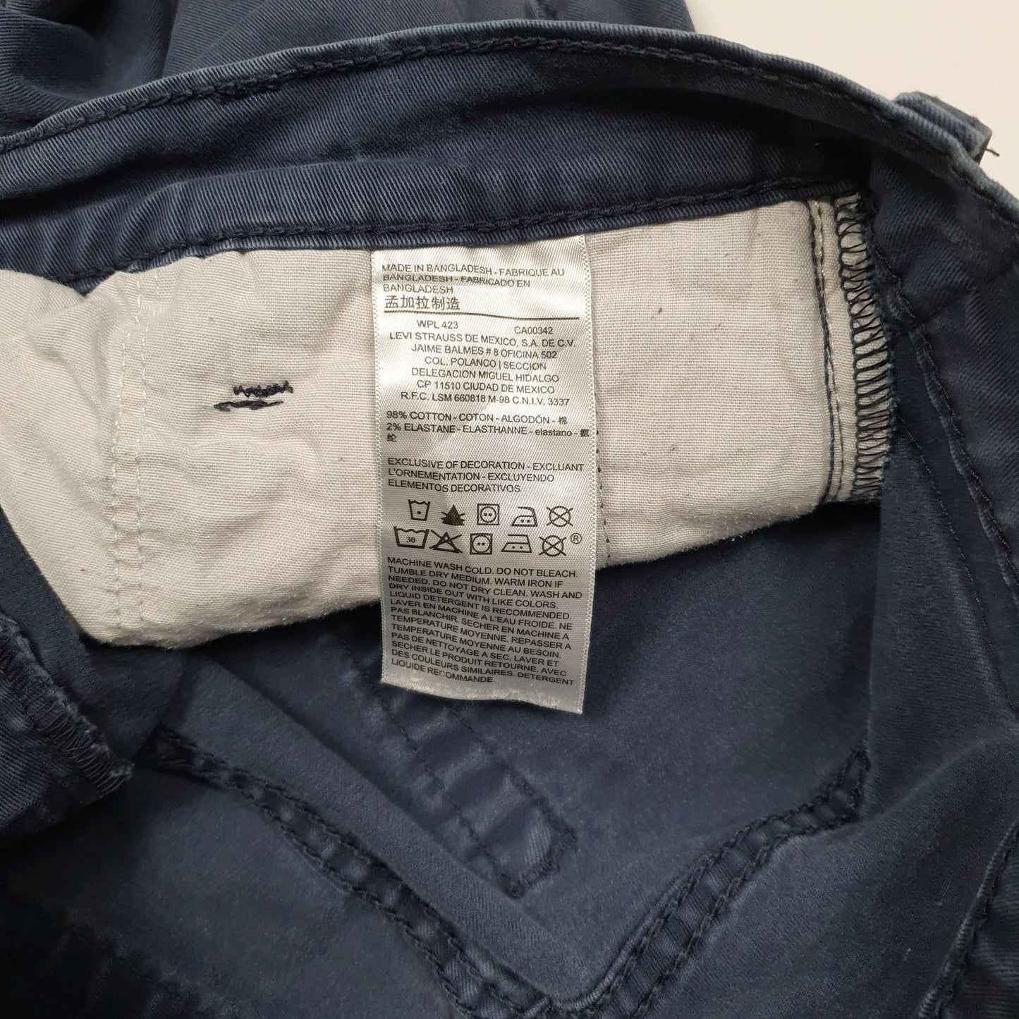 Mens Navy Levis   Trousers
