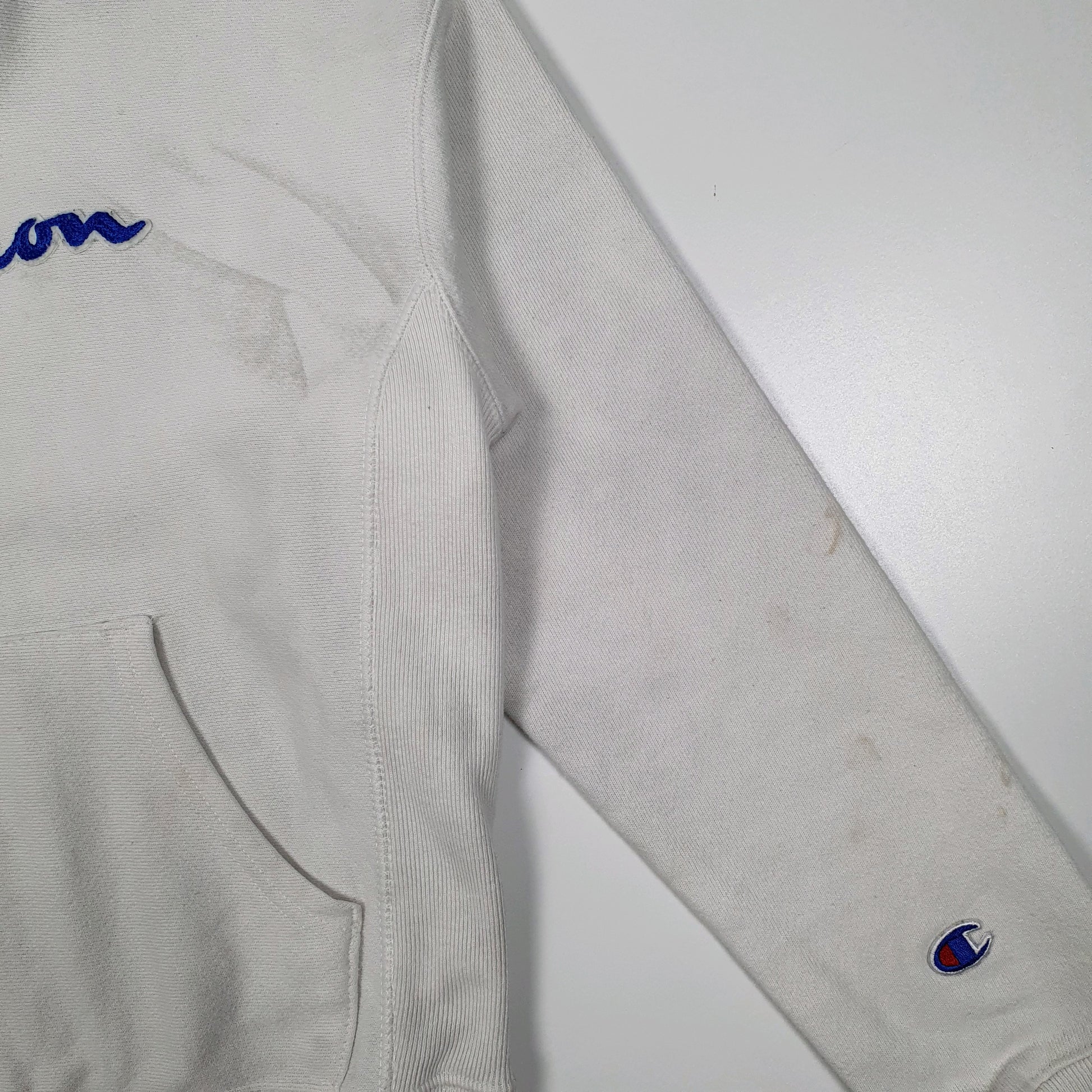 Womens White Champion Reverse Weave Hoodie Jumper