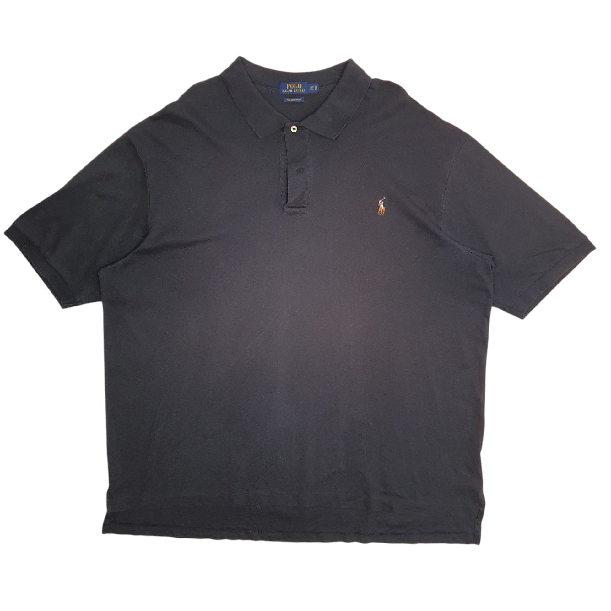 Mens Black Polo Ralph Lauren Stretch Short Sleeve Polo Shirt