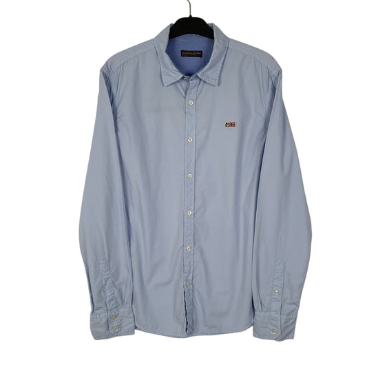 Mens Blue Napapijri Geographic Long Sleeve Shirt