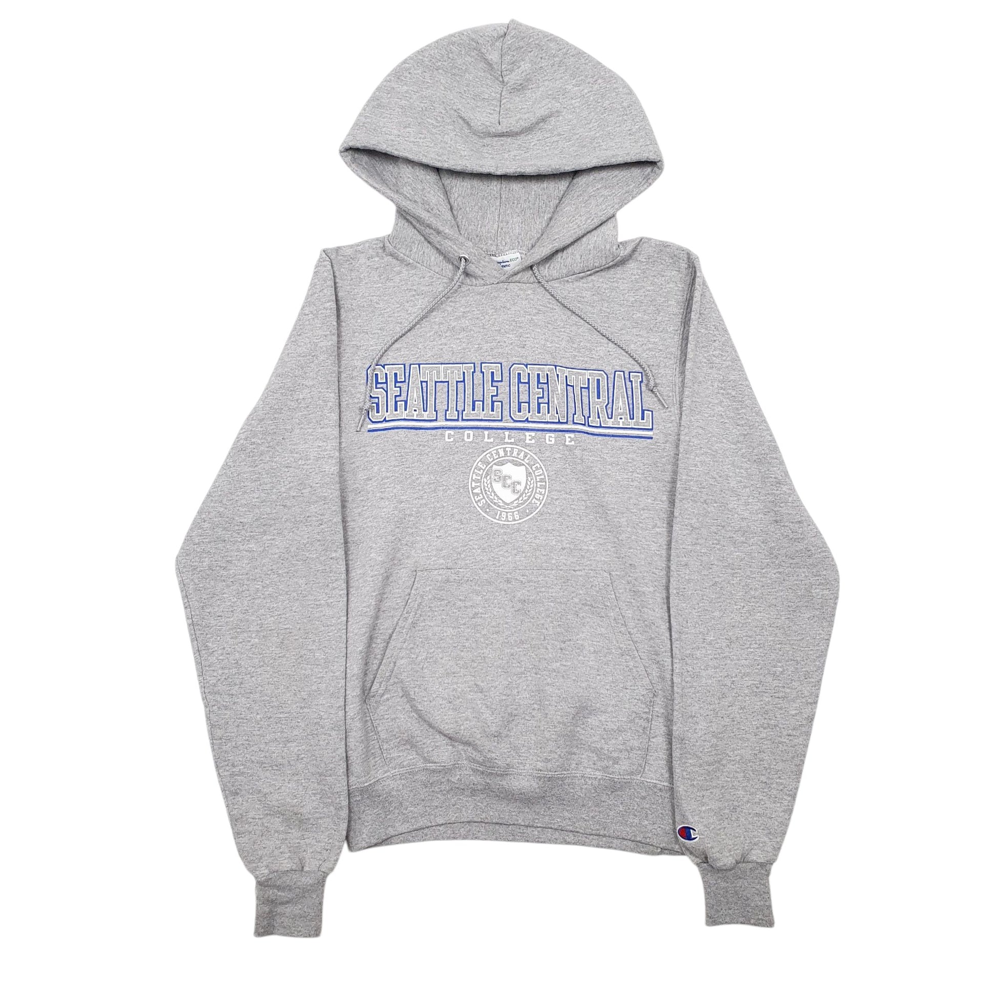 Mens Grey Champion Seattle Central College Hoodie Jumper