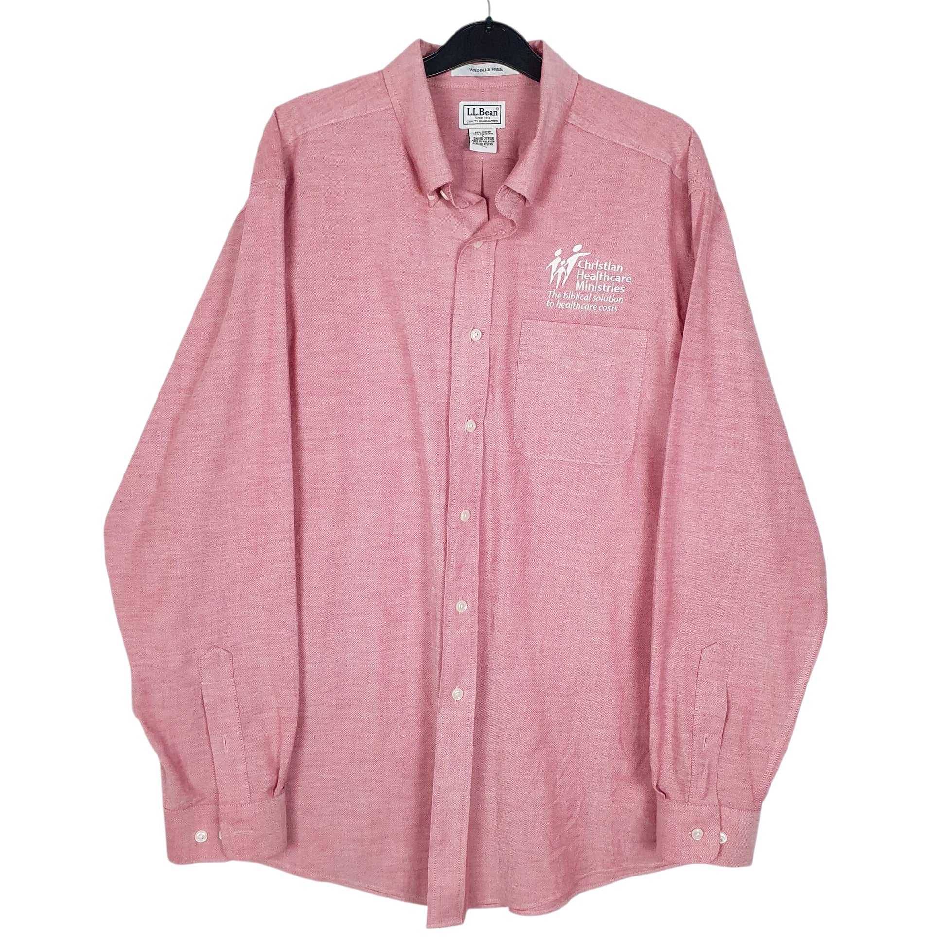 Mens Pink L.L.Bean  Long Sleeve Shirt