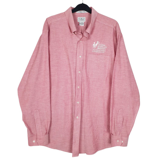 Mens Pink L.L.Bean  Long Sleeve Shirt