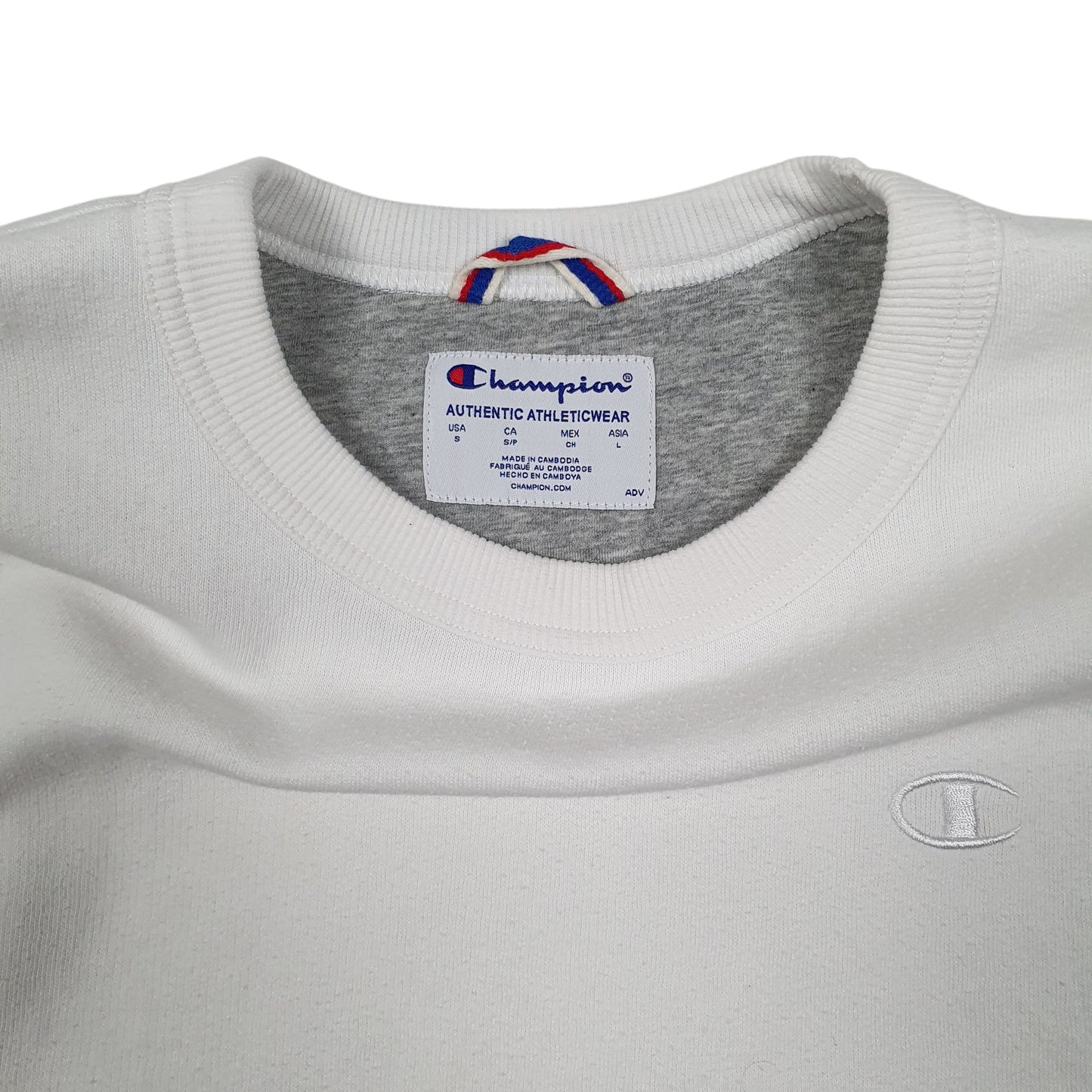 Mens White Champion  Crewneck Jumper