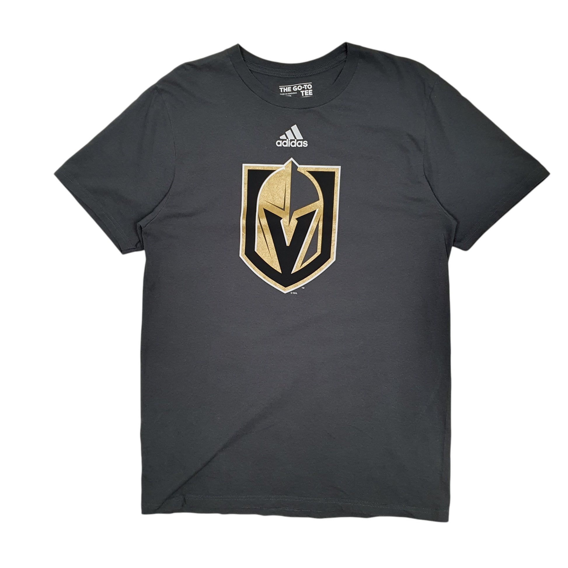 Mens Grey Adidas NHL Vegas Golden Knights Short Sleeve T Shirt