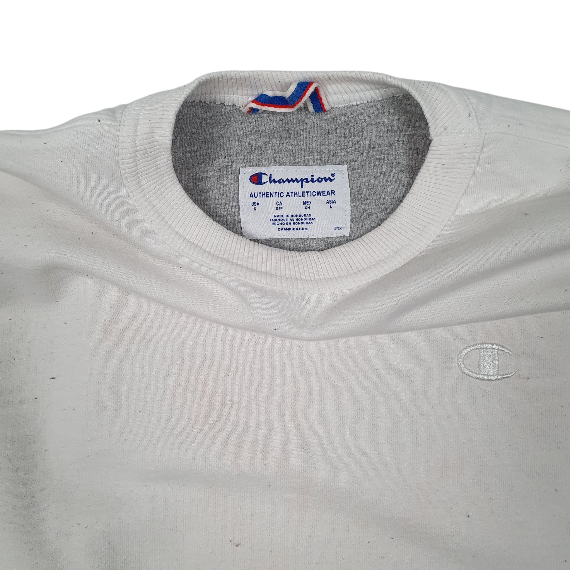 Mens White Champion  Crewneck Jumper
