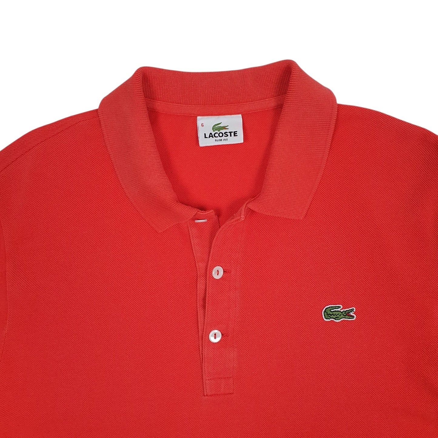 Mens Orange Lacoste Slim Fit  Polo Shirt