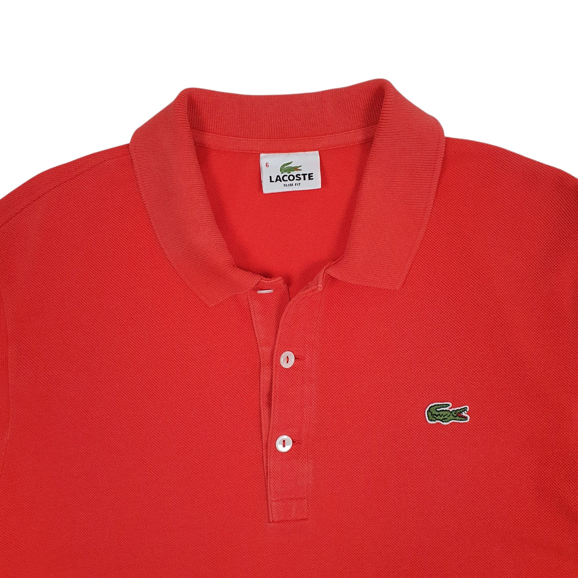 Mens Orange Lacoste Slim Fit  Polo Shirt