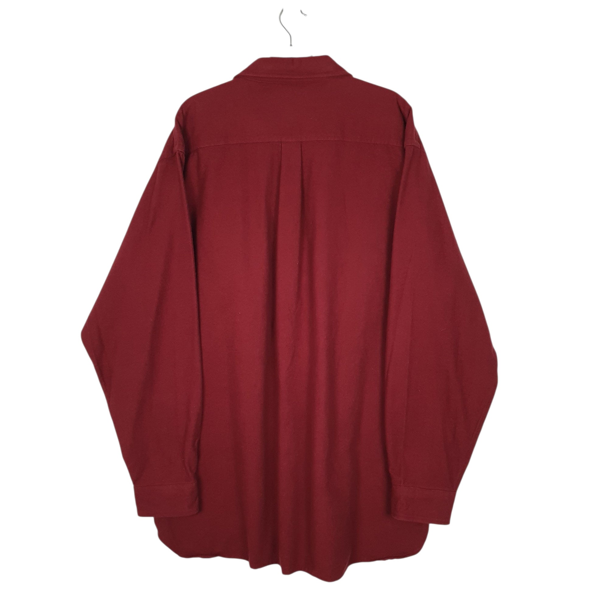 Mens Burgundy L.L.Bean Thick Chamois Tall  Shirt