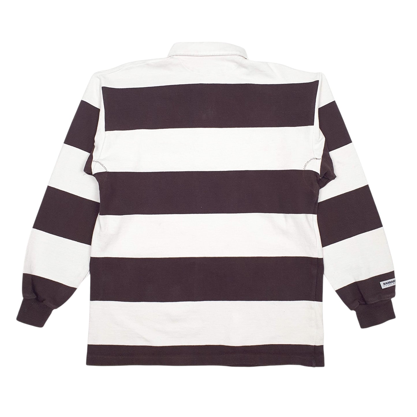 Mens White Barbarian Rugby Crewneck Polo Shirt