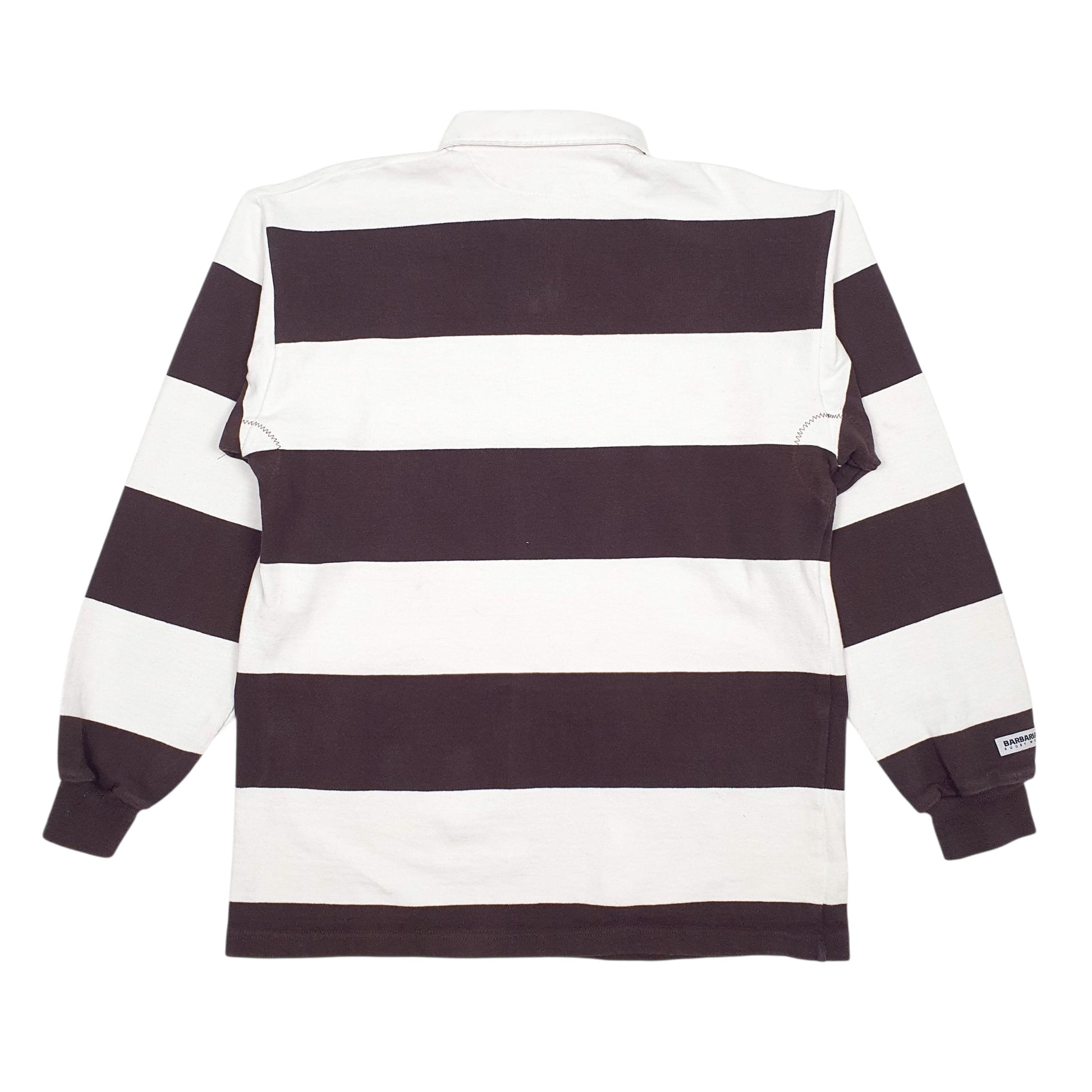 Mens White Barbarian Rugby Crewneck Polo Shirt