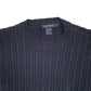 Mens Navy Nautica Vintage 90s Cable Knit Crewneck Jumper
