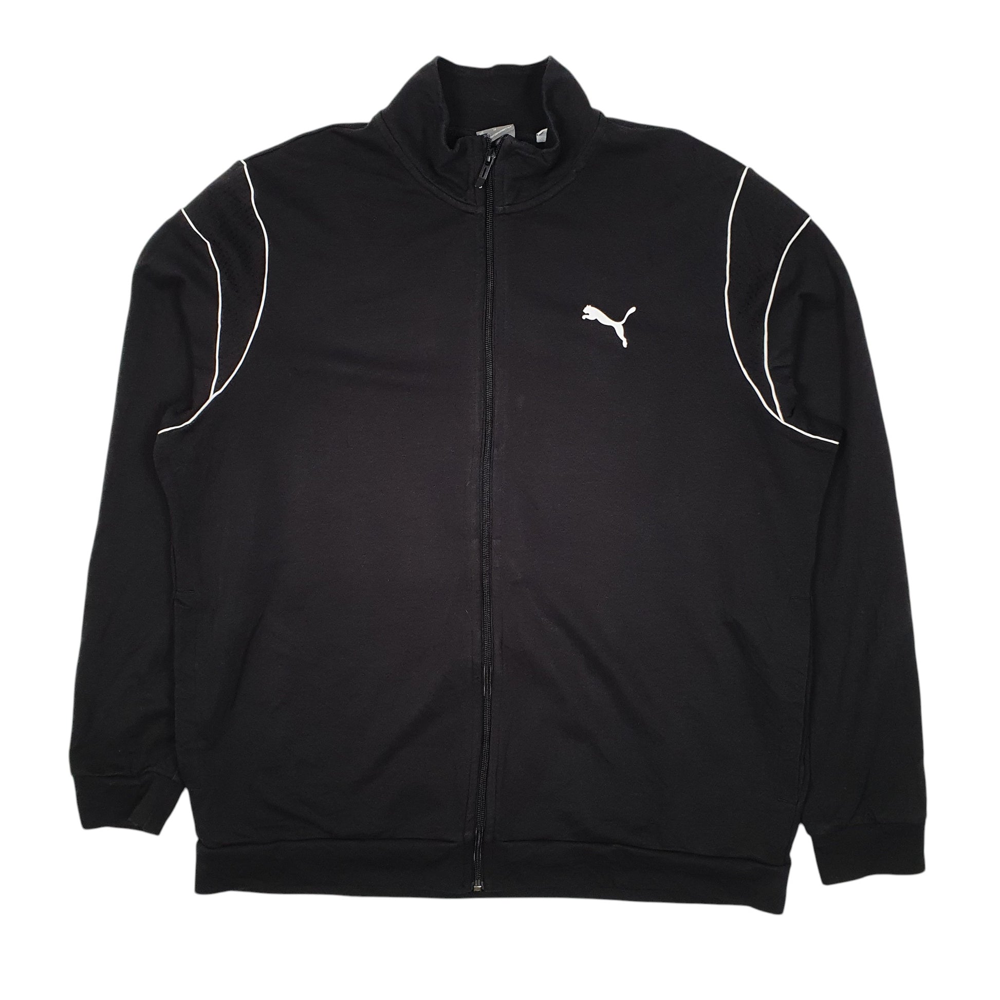 Mens Black Puma Track Top Full Zip Jumper