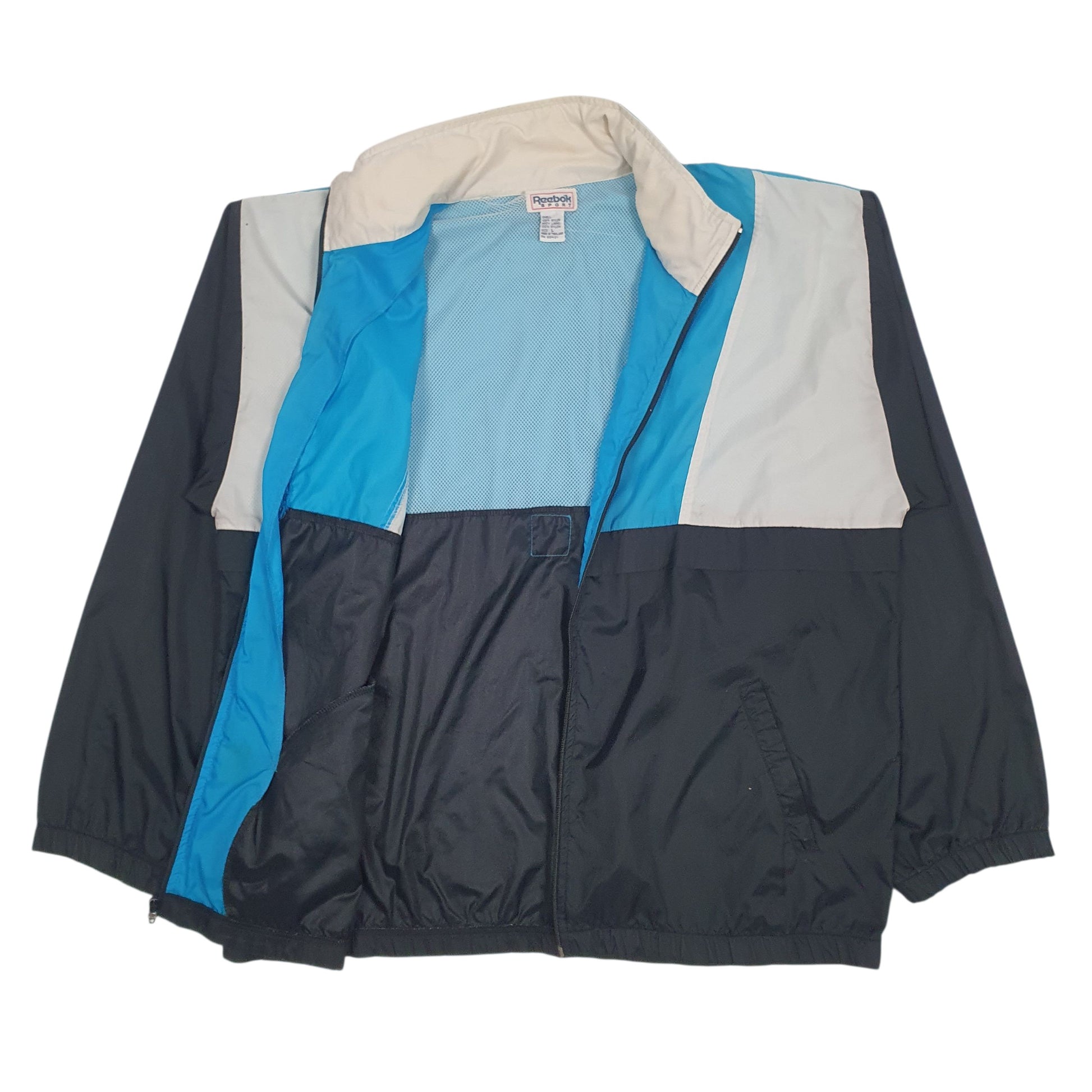 Mens Black Reebok Vintage 90s Hoodie Coat