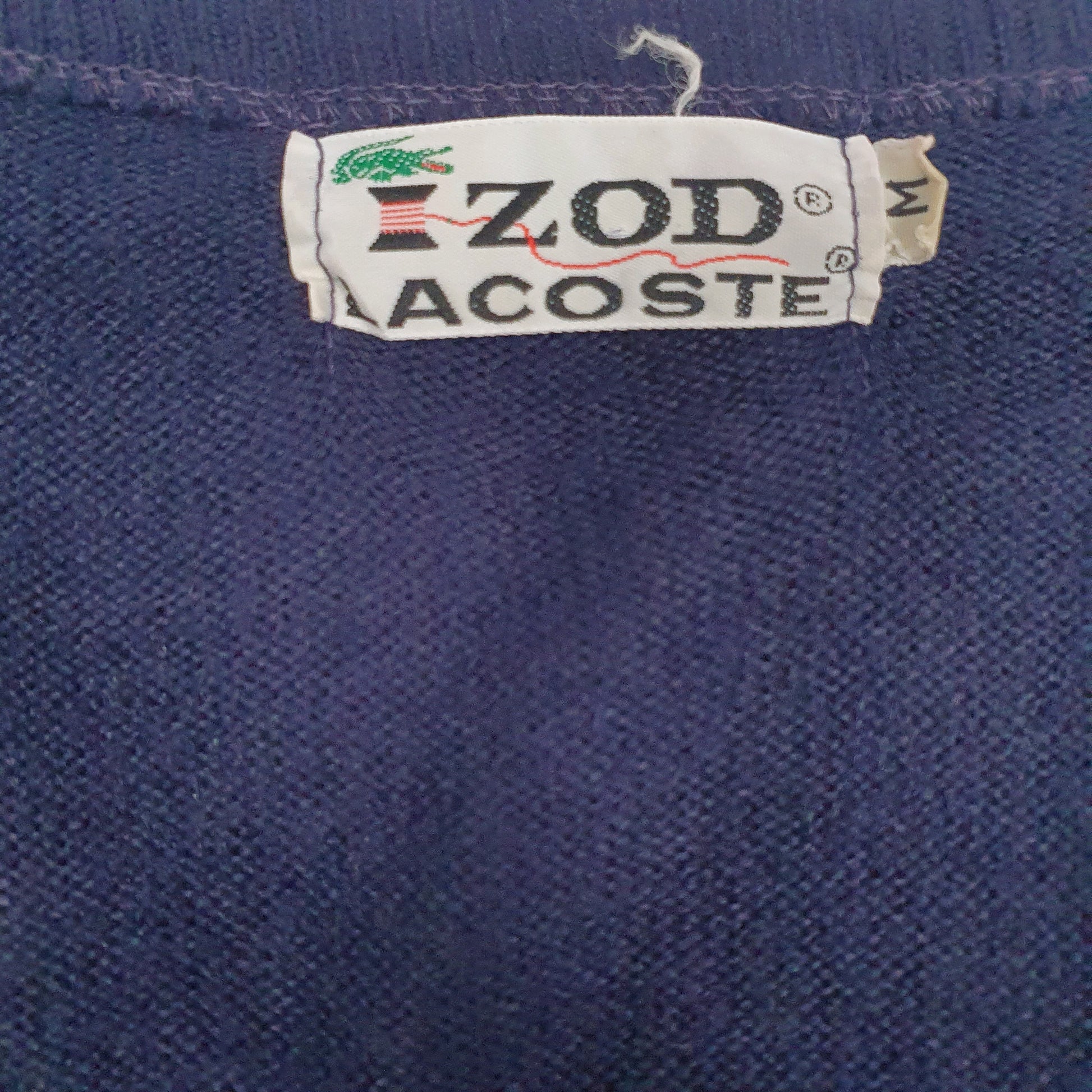Mens Navy Izod Lacoste Vintage 80s Vest Jumper