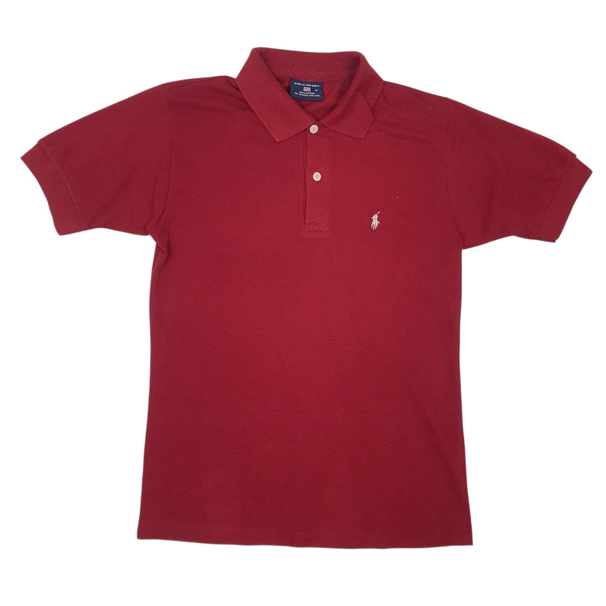 Mens Burgundy Ralph Lauren Polo Sport Short Sleeve Polo Shirt