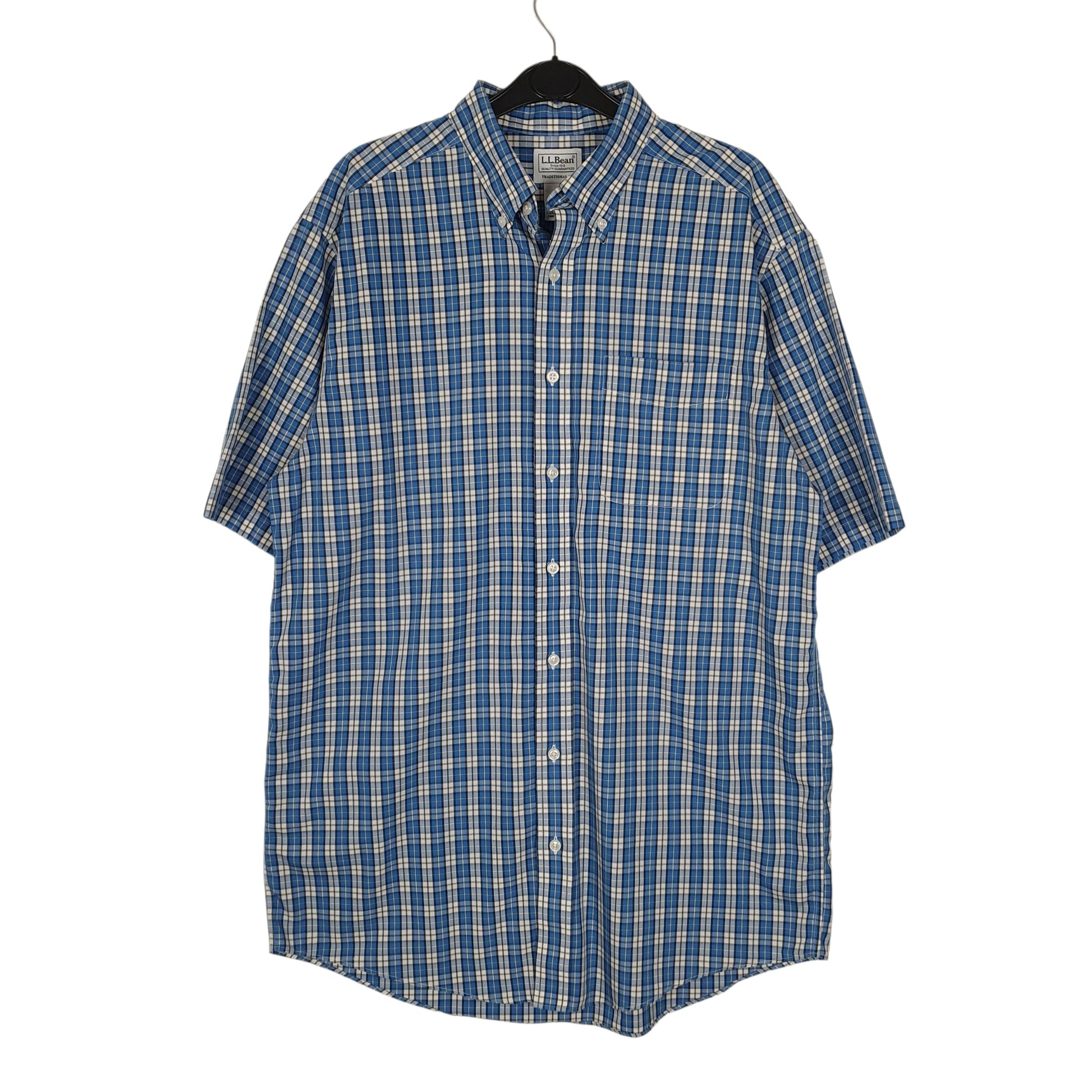 Mens Blue L.L.Bean Tall Short Sleeve Shirt