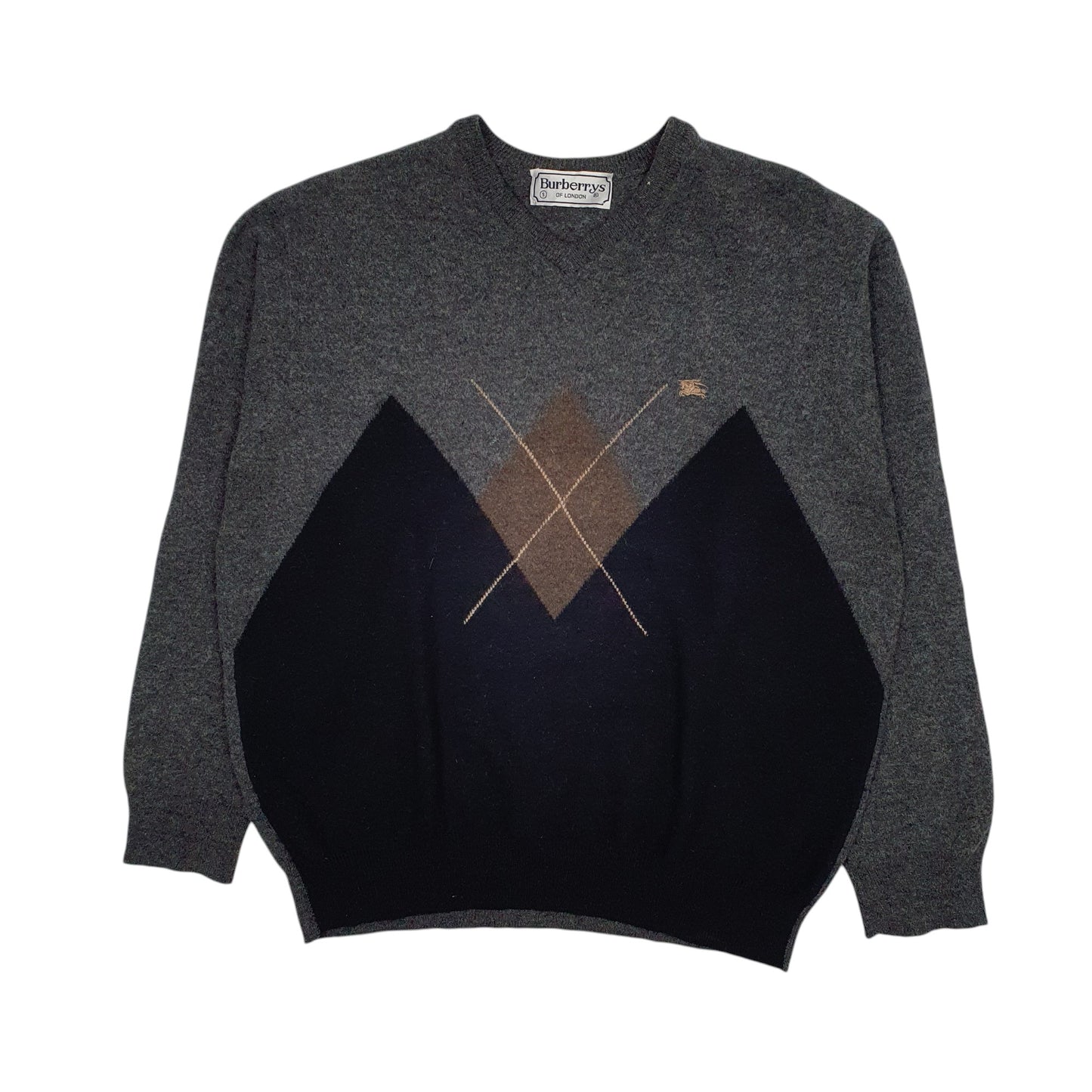 Mens Grey Burberry Vintage 90s Crewneck Jumper