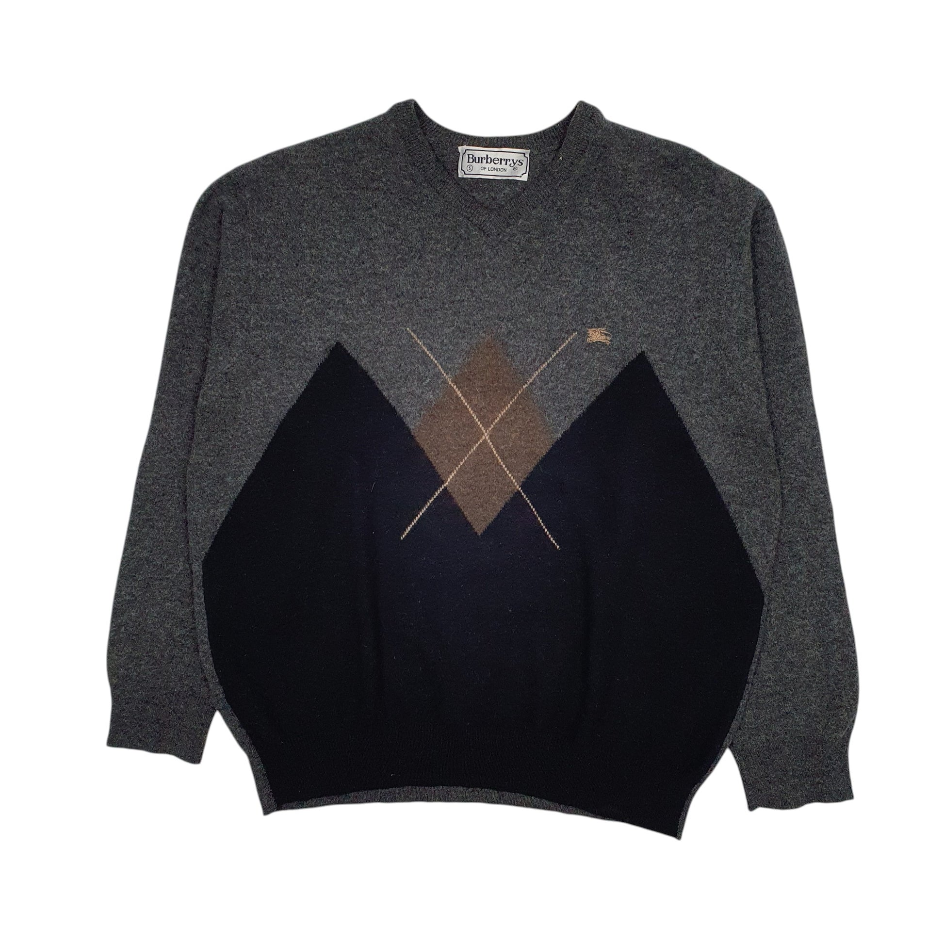 Mens Grey Burberry Vintage 90s Crewneck Jumper