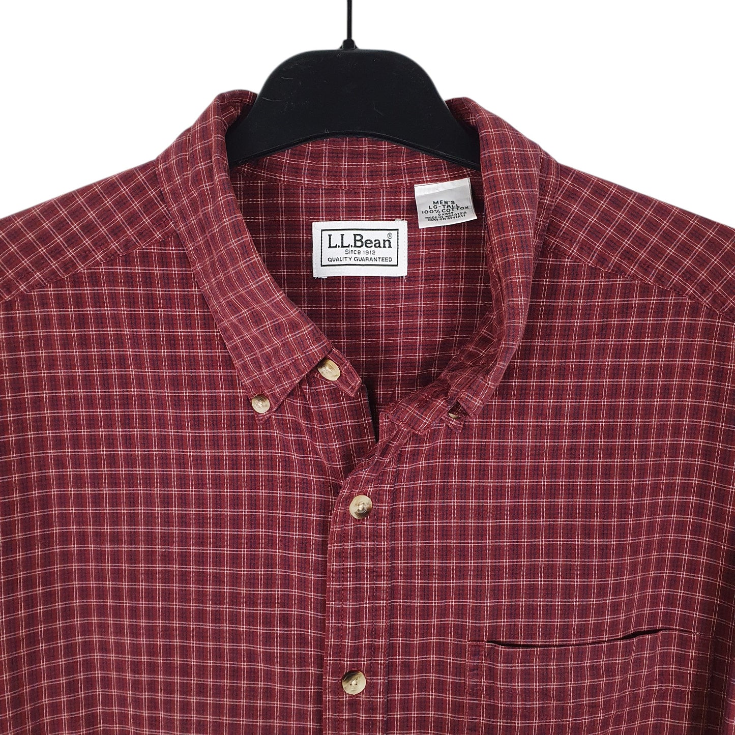 Mens Burgundy L.L.Bean   Shirt