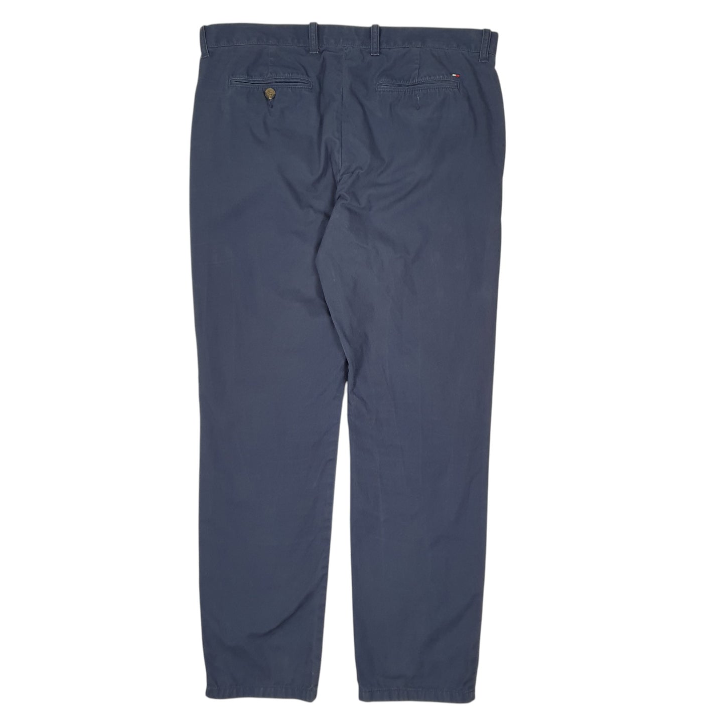 Mens Navy Tommy Hilfiger Double Pleated  Trousers