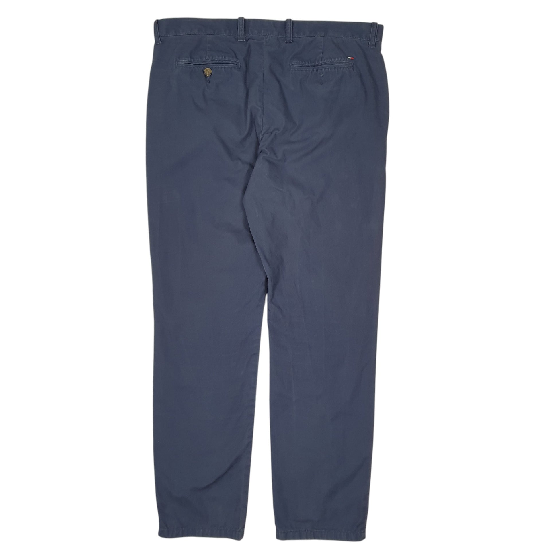 Mens Navy Tommy Hilfiger Double Pleated  Trousers