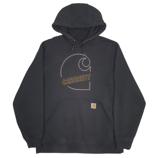 Mens Black Carhartt Spellout Hoodie Jumper