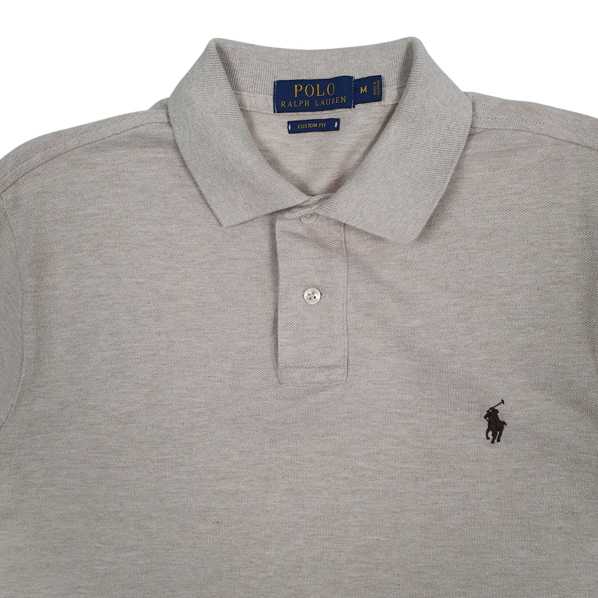 Mens Beige Polo Ralph Lauren Custom Fit  Polo Shirt