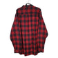 Mens Red L.L.Bean Thick Flannel Plaid  Shirt