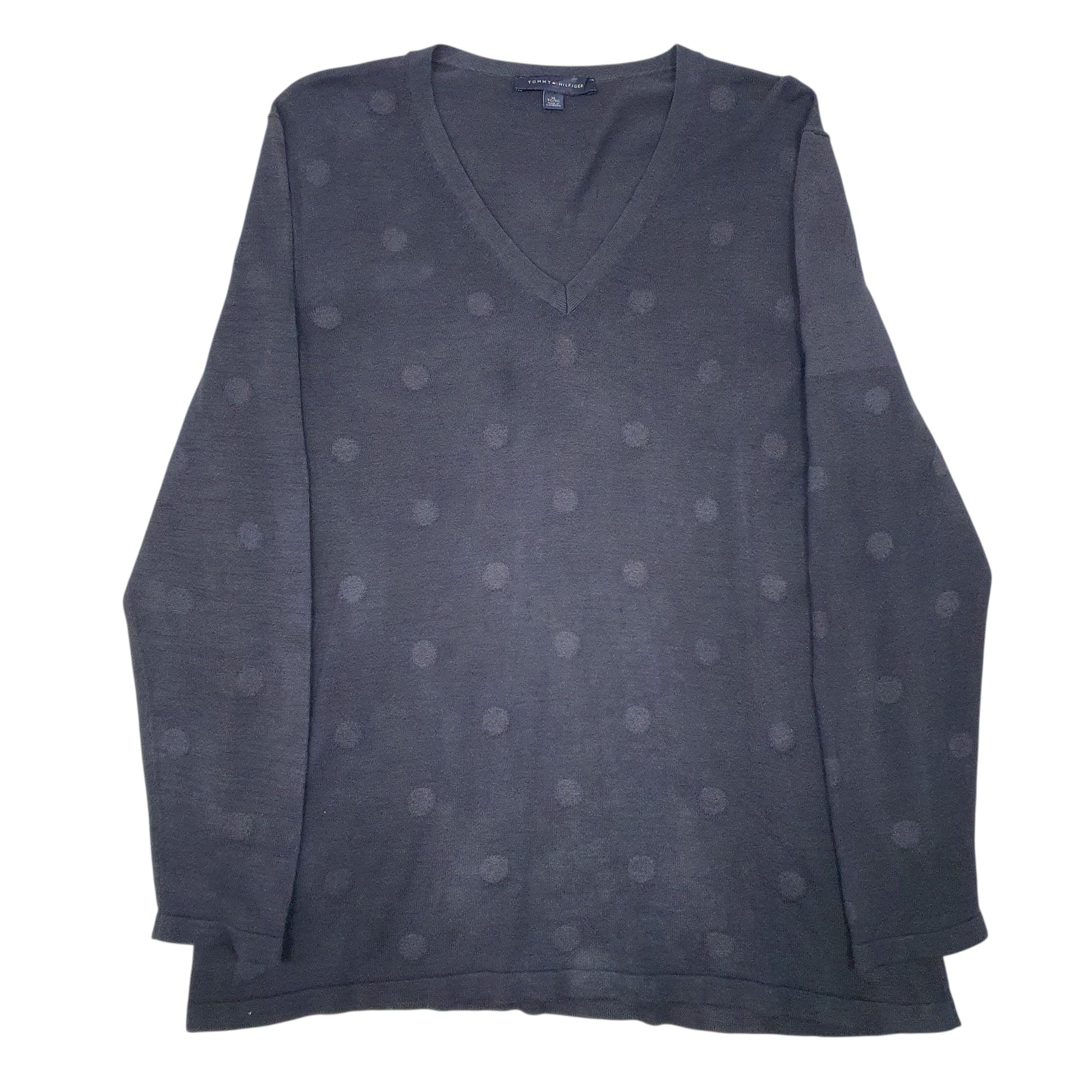 Womens Navy Tommy Hilfiger Lightweight V Neck Jumper