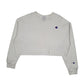 Womens White Champion Crop Top Crewneck Jumper