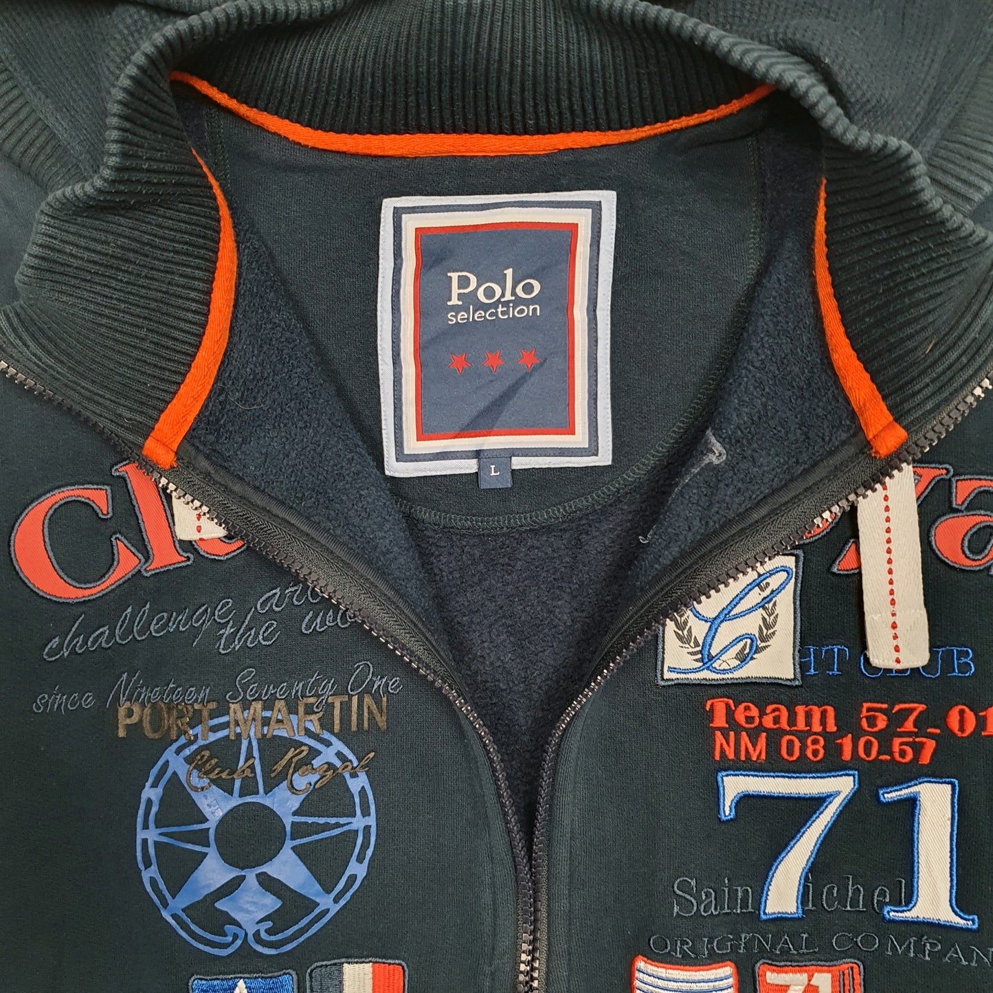 Mens Navy Polo Selection Hoodie Full Zip Jumper