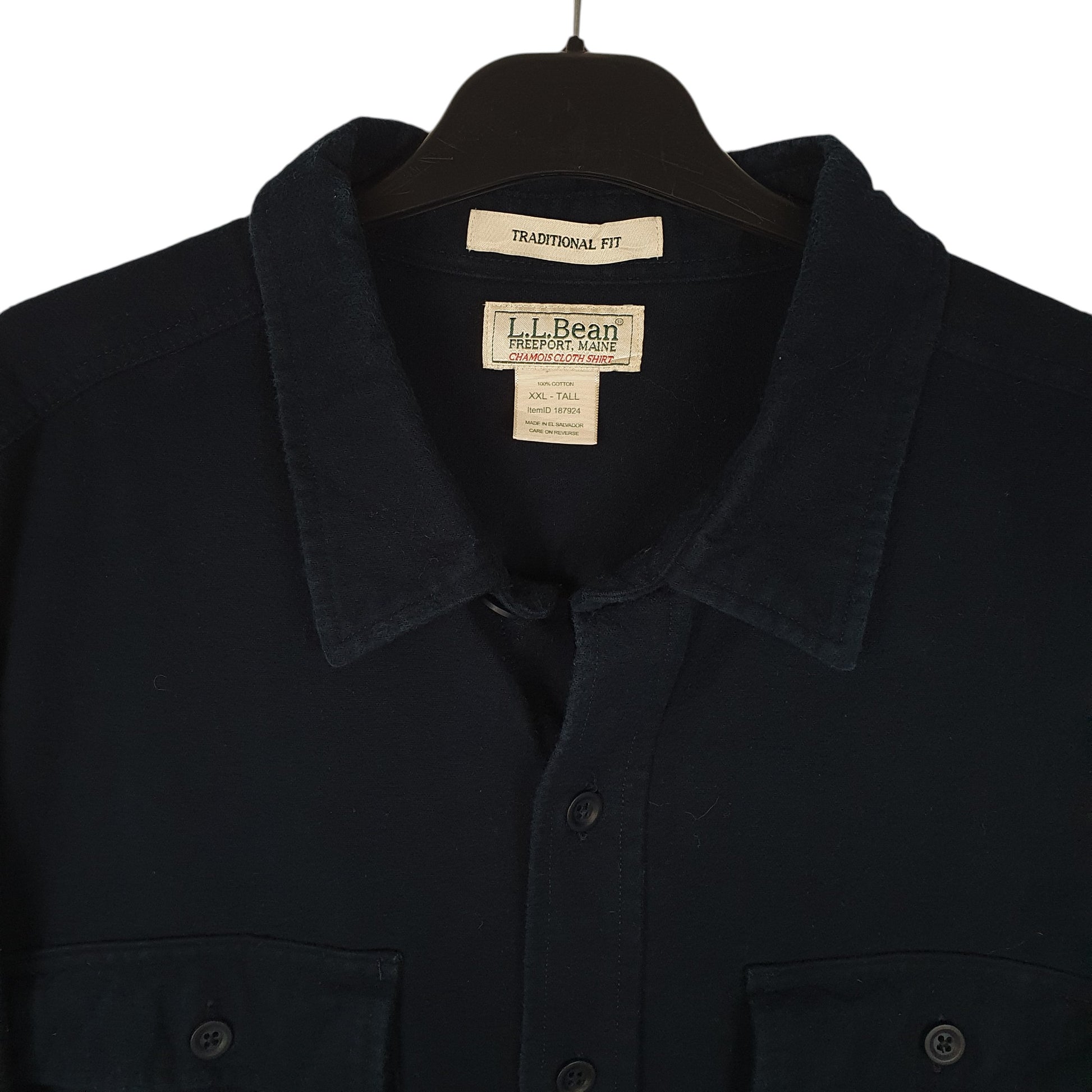 Mens Navy L.L.Bean Chamois  Shirt