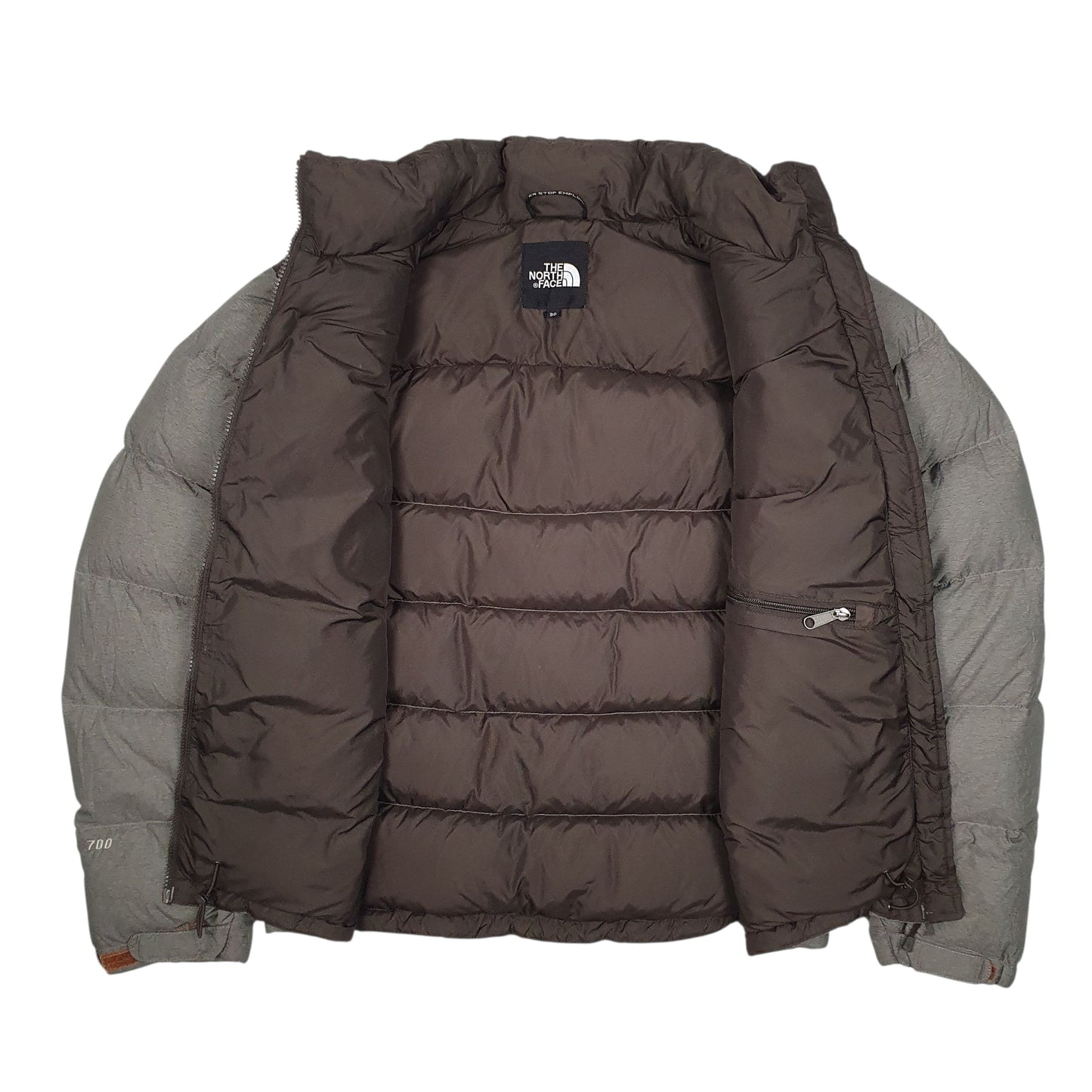 Mens Grey The North Face Nuptse  Coat