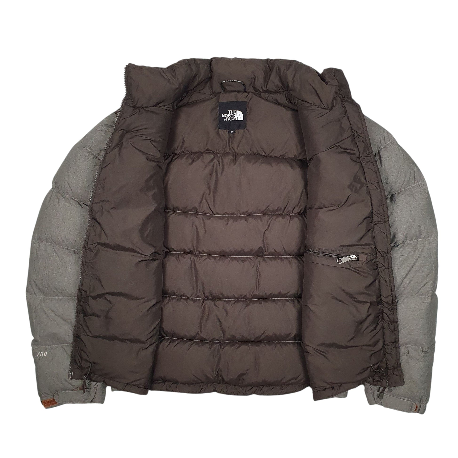 Mens Grey The North Face Nuptse  Coat