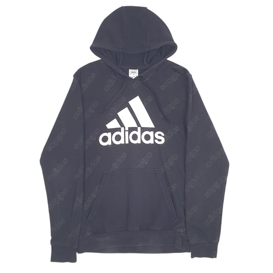 Mens Black Adidas Spellout Hoodie Jumper