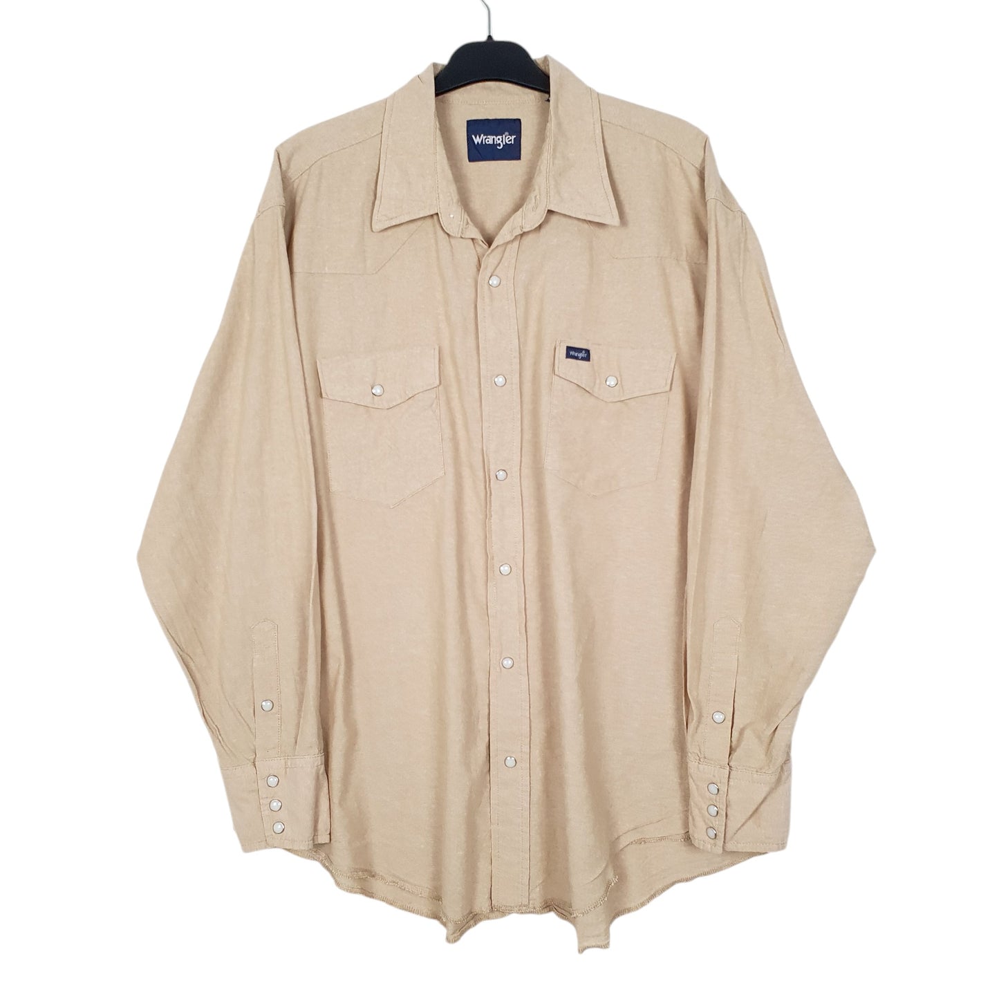 Mens Beige Wrangler  Long Sleeve Shirt