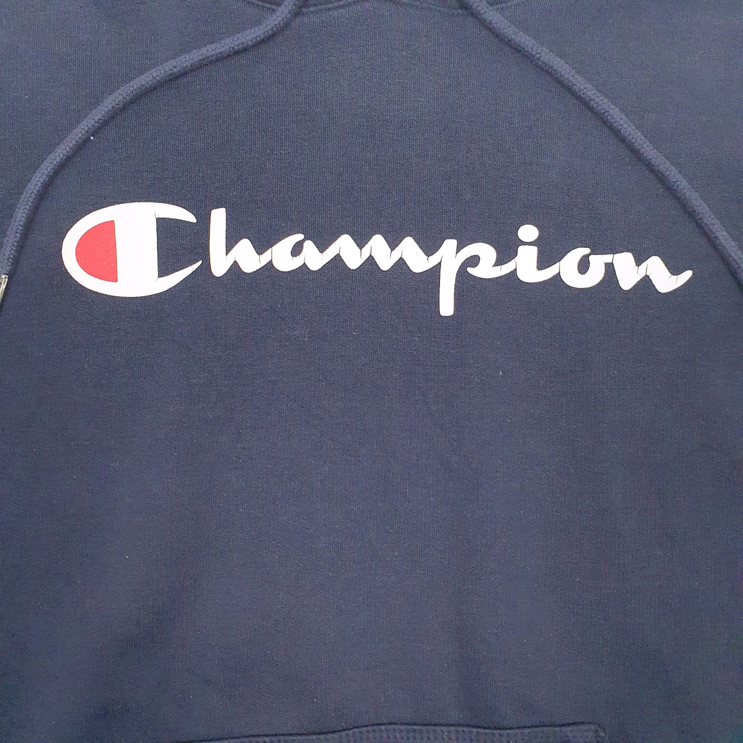 Mens Navy Champion Spellout Hoodie Jumper