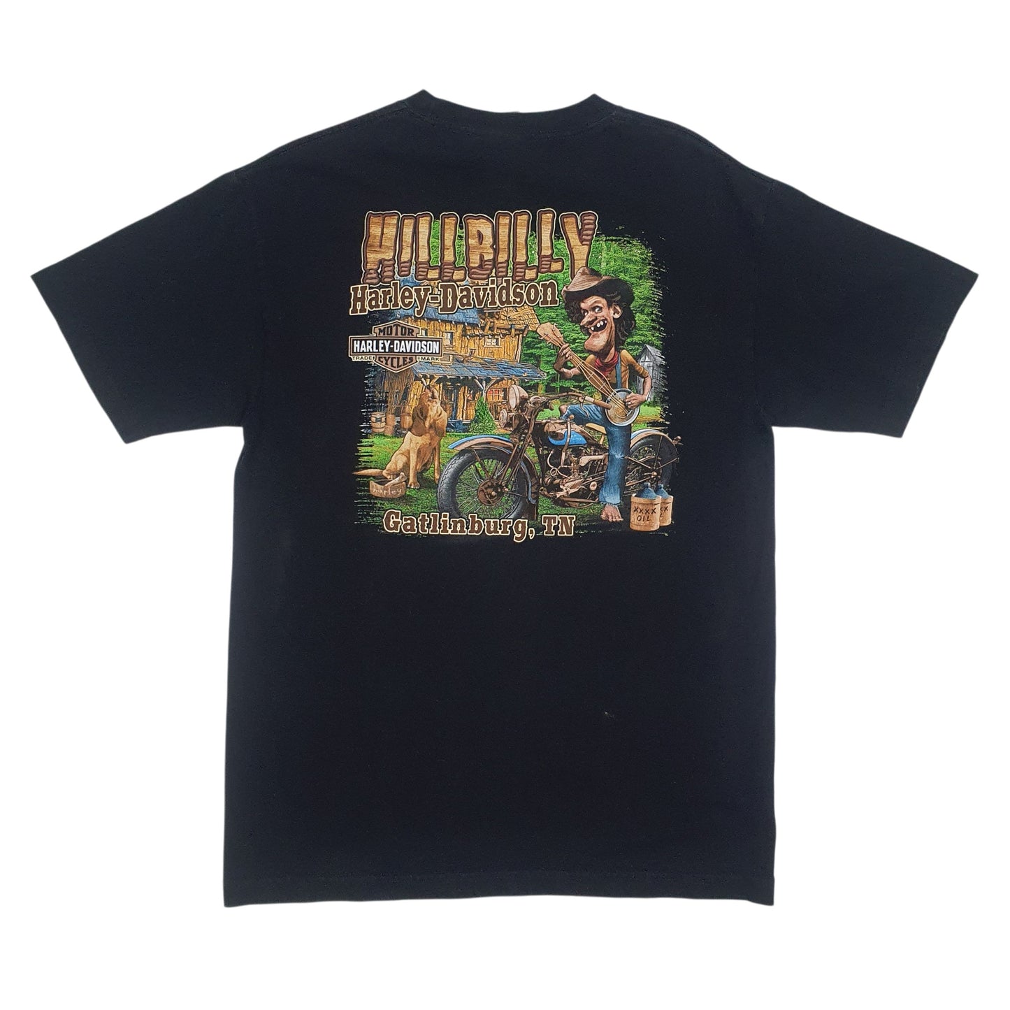 Mens Black Harley Davidson Hill Billy  T Shirt