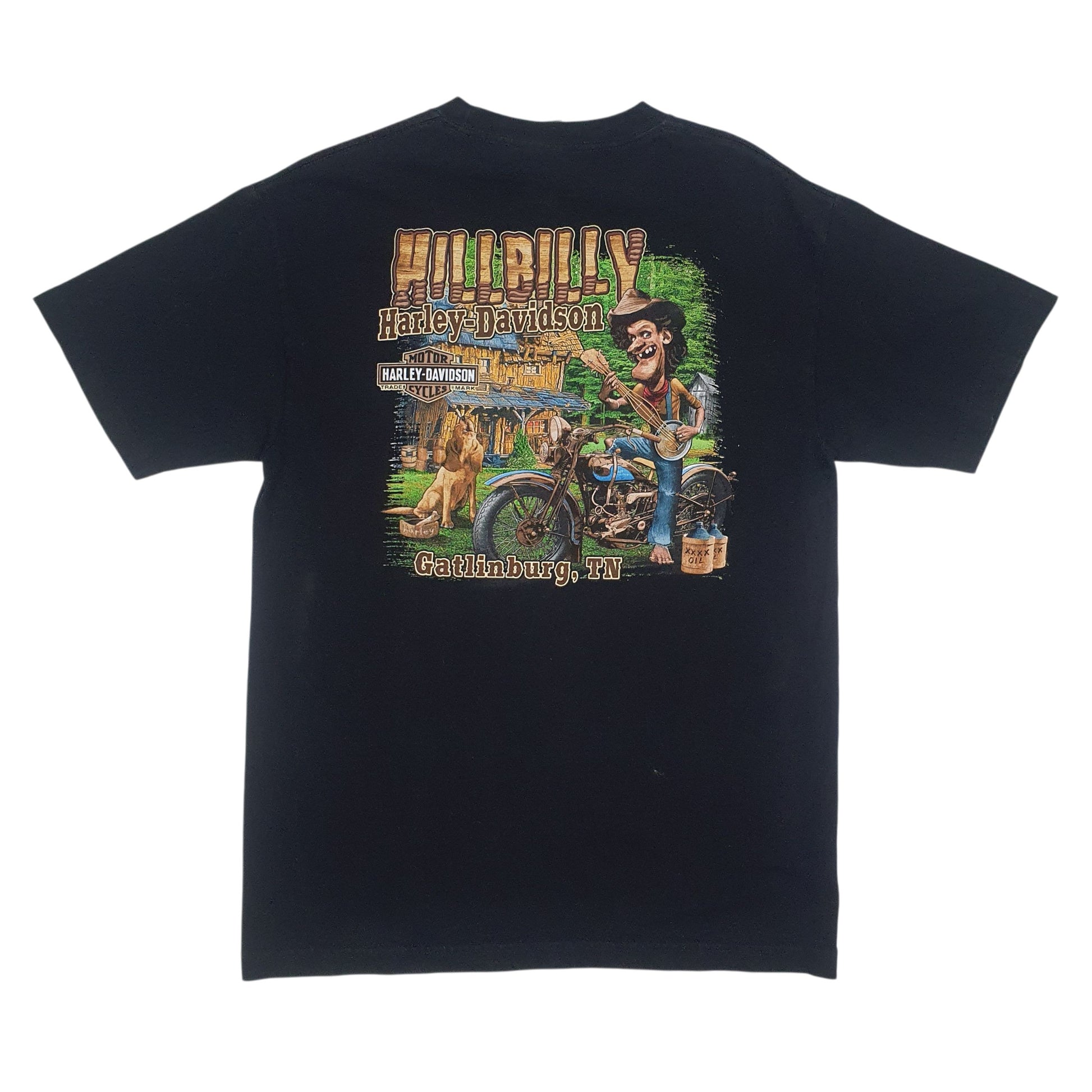 Mens Black Harley Davidson Hill Billy  T Shirt