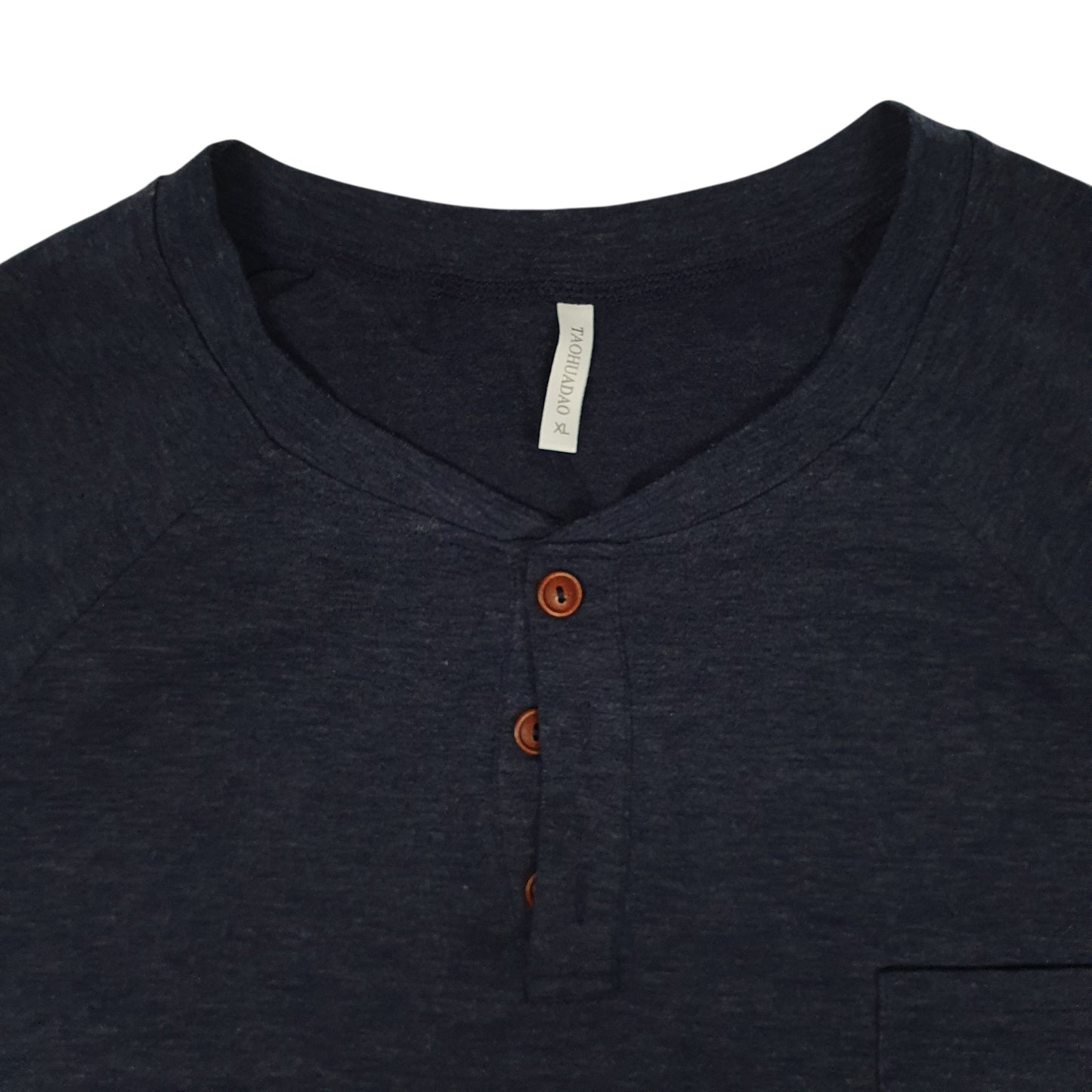 Mens Purple Taohuadao Henley  T Shirt