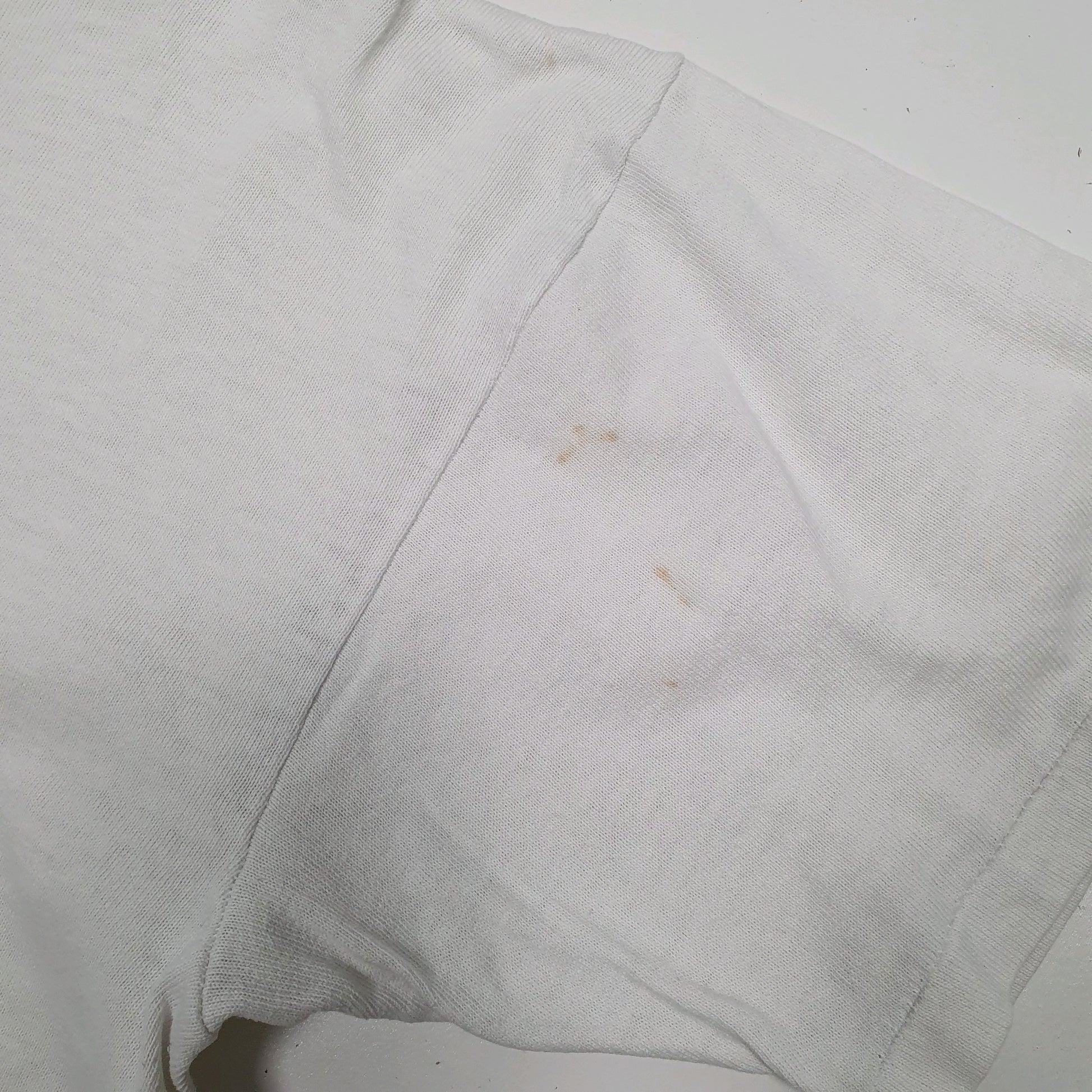 Mens White Champion Vintage 80s Made In USA Single Stitch  T Shirt