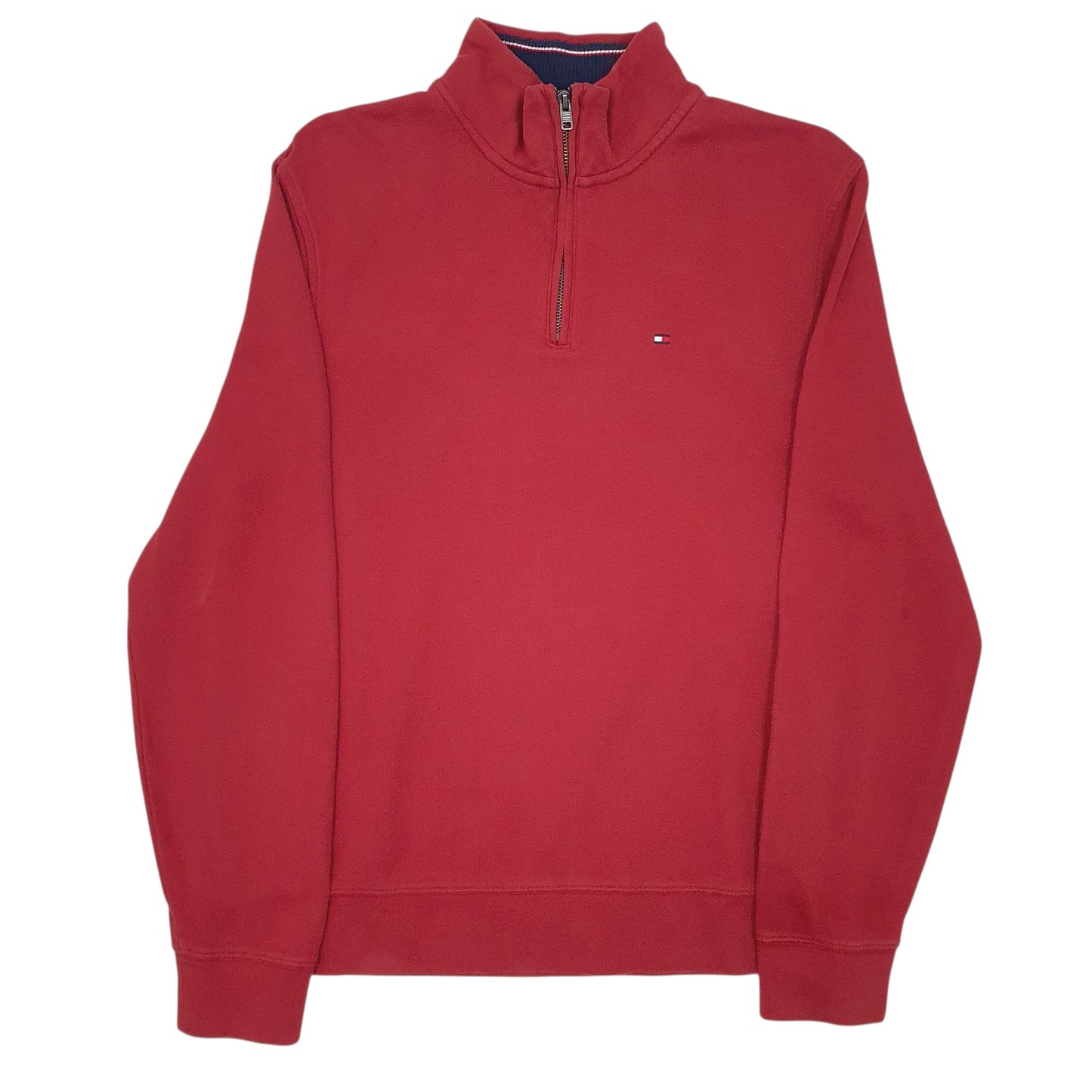 Mens Red Tommy Hilfiger  Quarter Zip Jumper